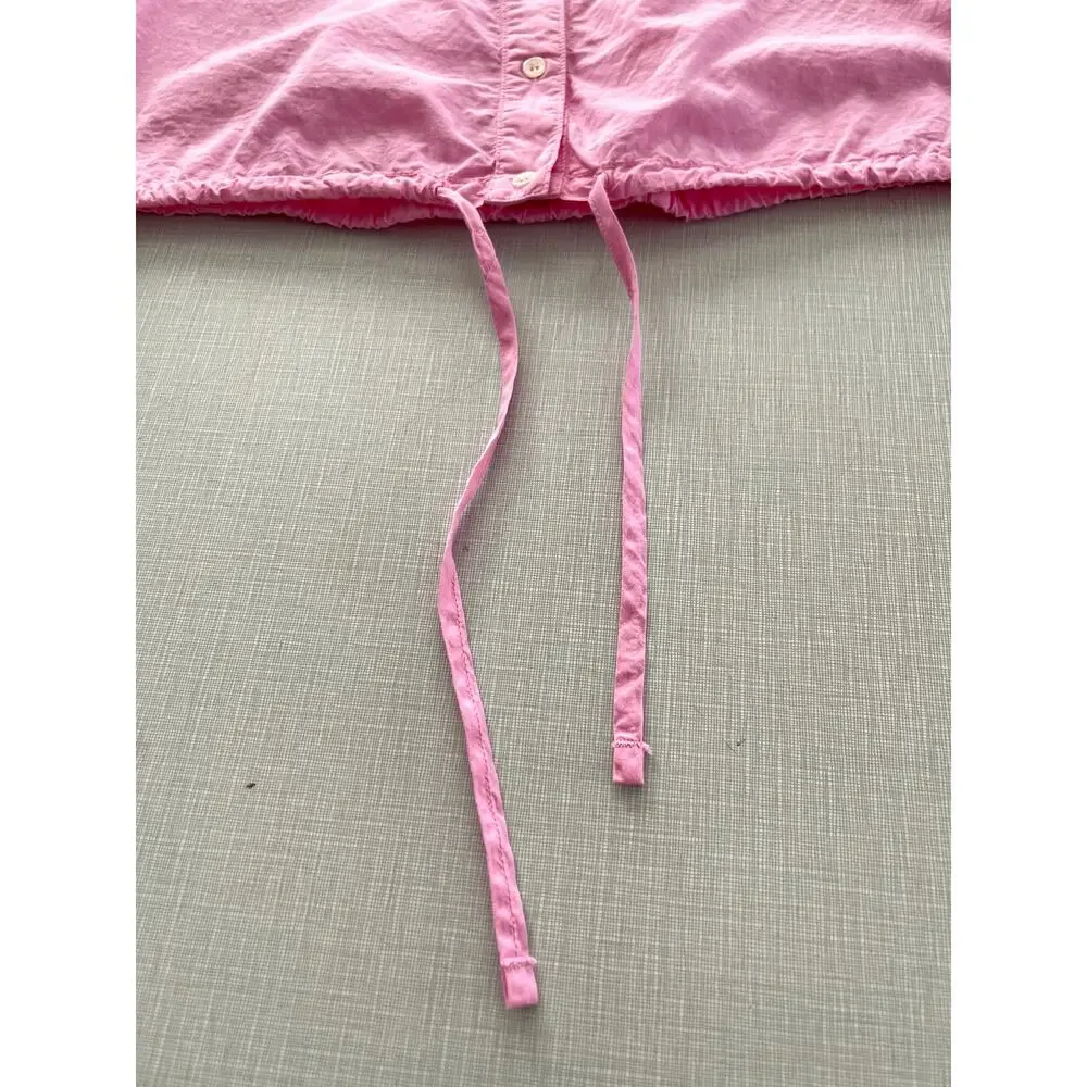 Xirena Sz M Elody Puff Sleeve Top Pink Cotton Cropped Feminine Coastal Ruffle - Picture 11 of 16